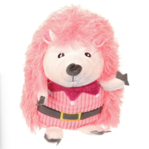 Vibrant Life Holiday Dog Toy Plush Hedgehog 10in Pink